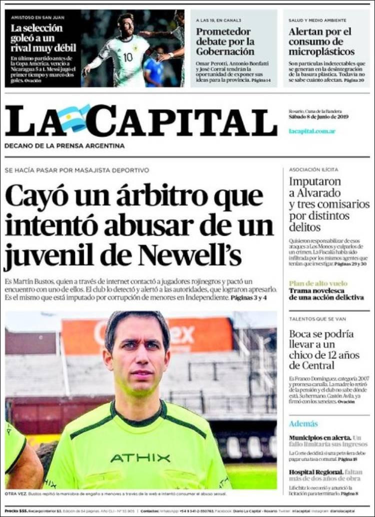 Tapas de diarios - La Capital sábado 8-06-19