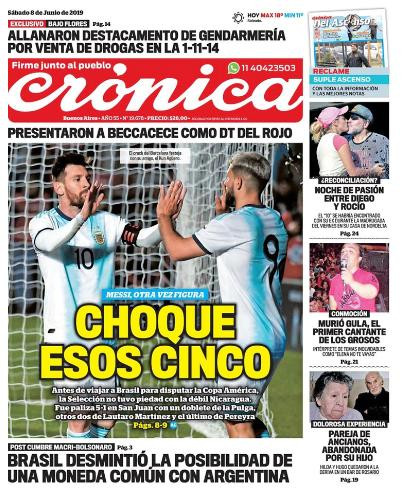 Tapas de diarios - Crónica sábado 8-06-19