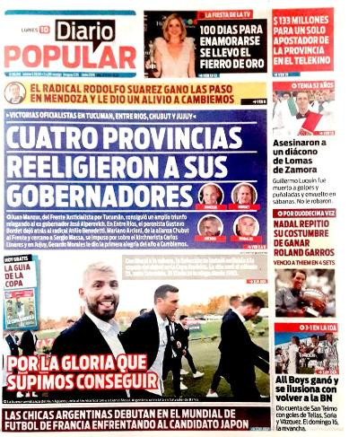 Tapas de diarios - Diario Popular lunes 10-06-19