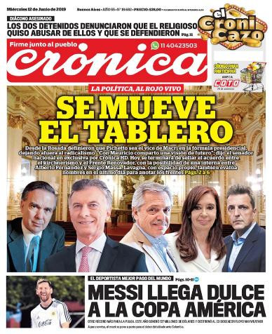 Tapas de Diarios - Crónica miércoles 12-6-19