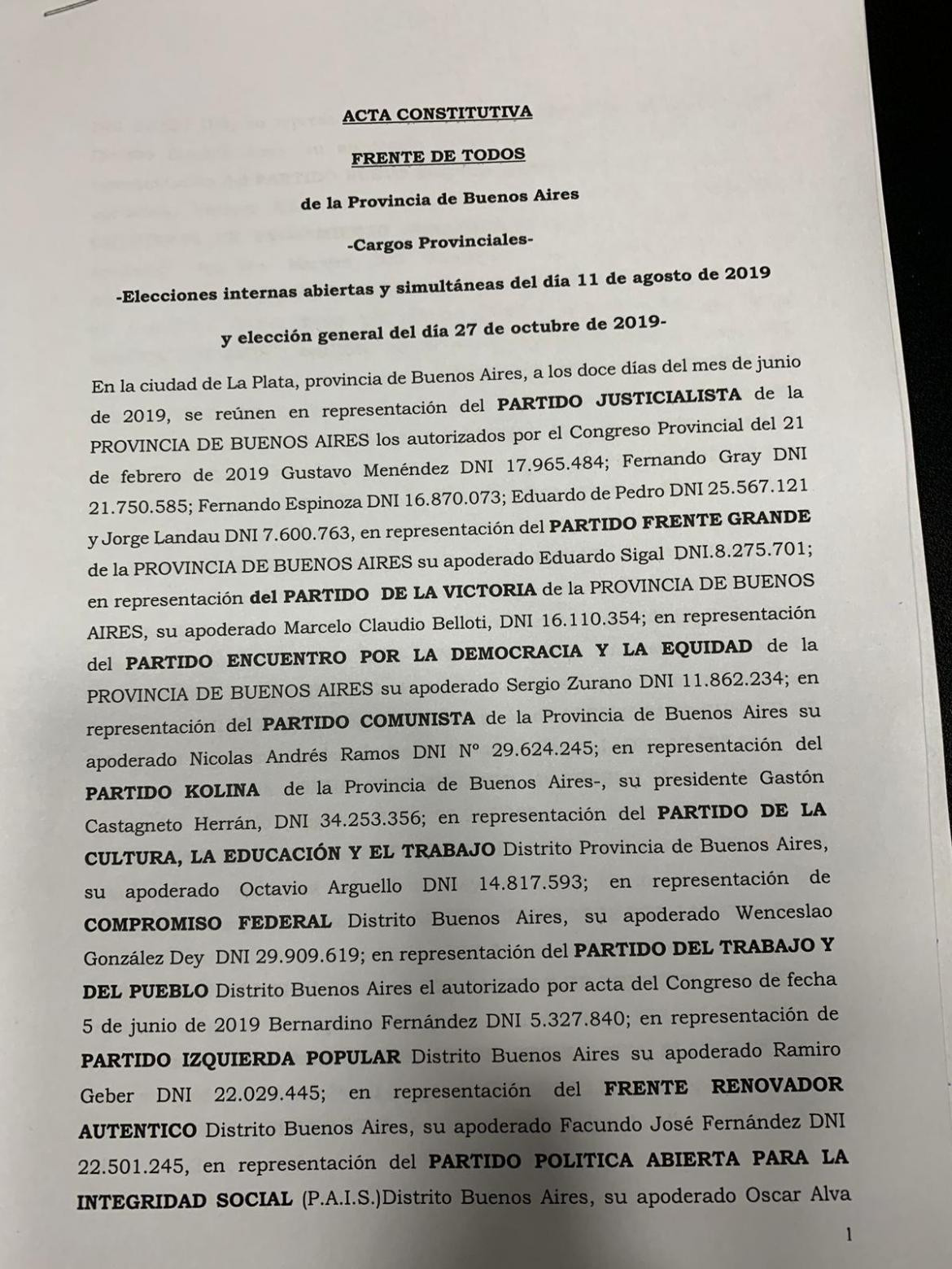 Acuerdo del Frente de Todos en la Provincia de Buenos Aires - Parte 1