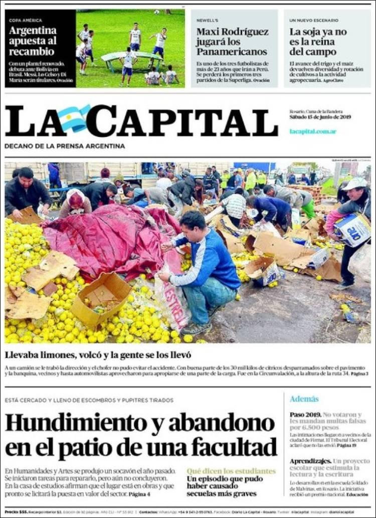 Tapas de Diarios - Capital sábado 15-6-19