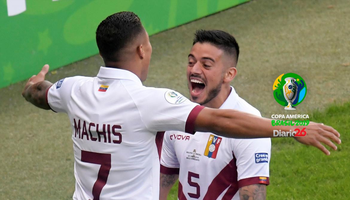 Festejo de Venezuela ante Bolivia en la Copa América (Reuters)