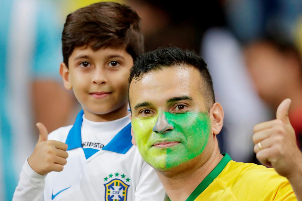 Copa América 2019, hinchas brasileños en la previa al partido, Reuters