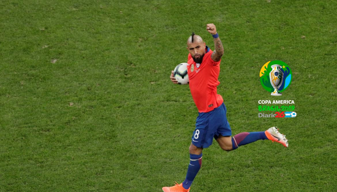 Copa América 2019: festejo de Vidal para Chile ante Argentina (Reuters)