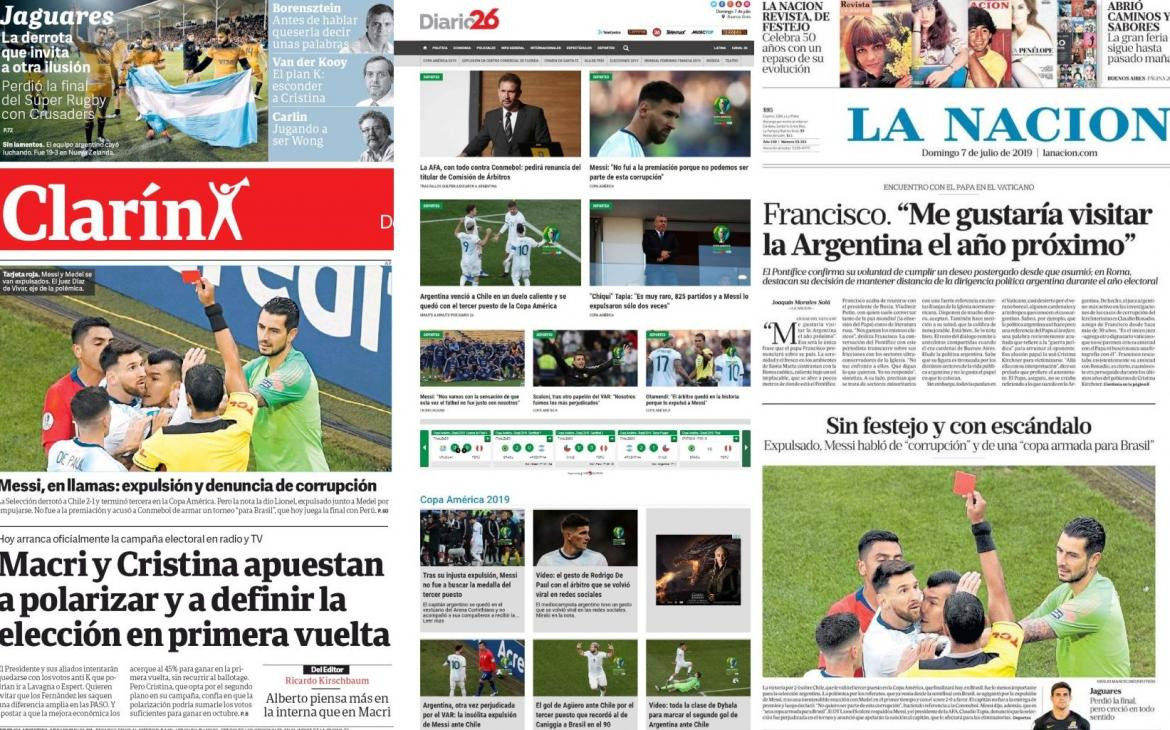 Tapas de Diarios Argentinos Domingo 7-7-19