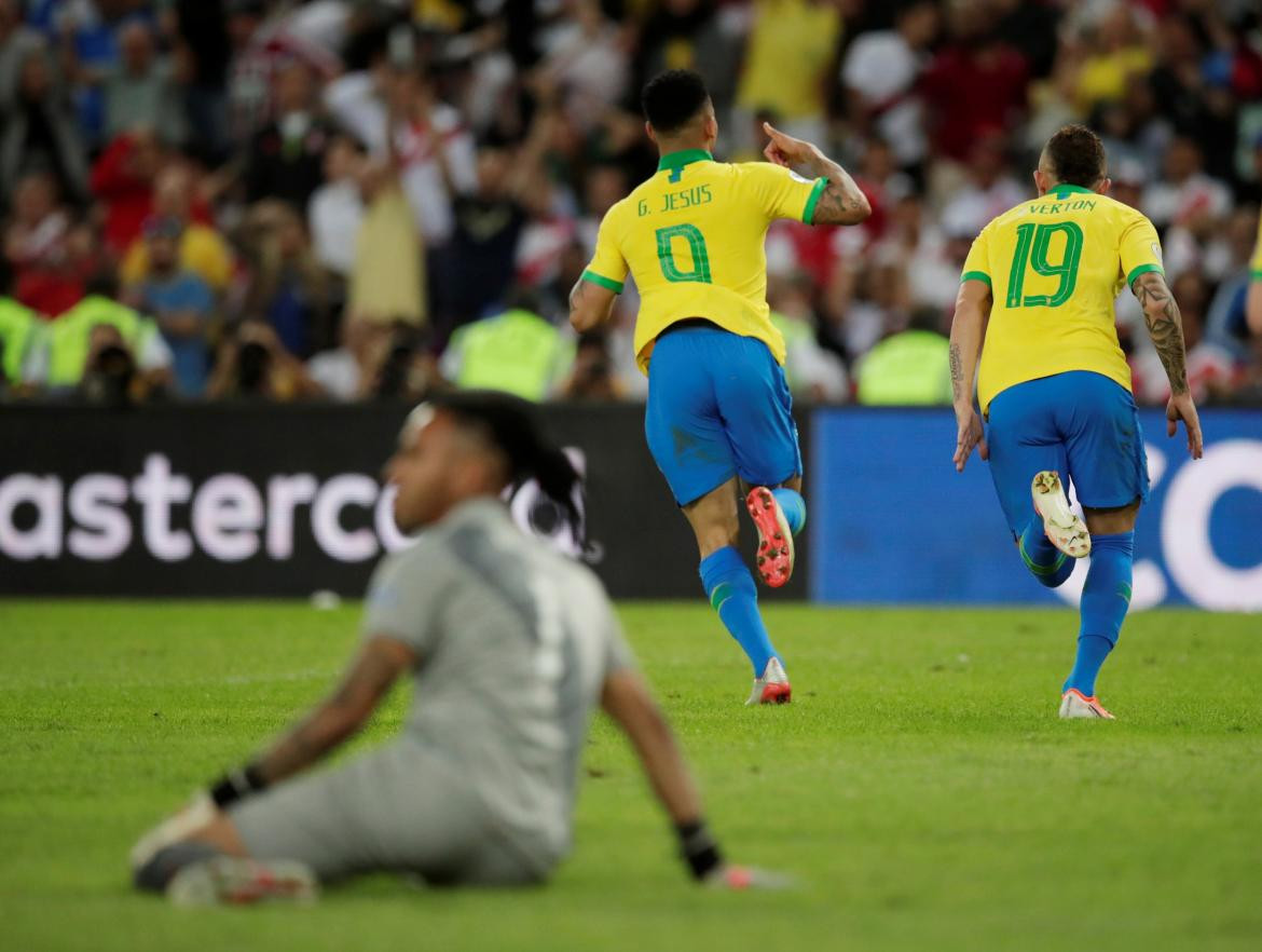 Gol de Gabriel Jesús, Brasil vs Perú - Copa América Reuters
