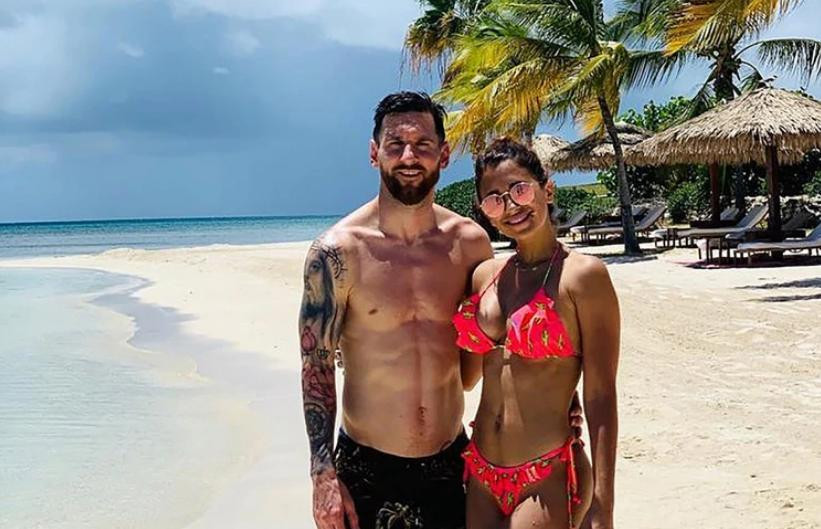 Lionel Messi y Antonela en el Caribe