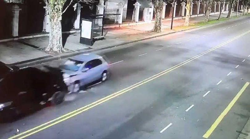 Ciclista atropellado por conductor borracho, captura del video, Villa Devoto