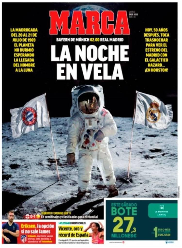 Tapas de diarios, Marca, sábado 20 de julio de 2019	