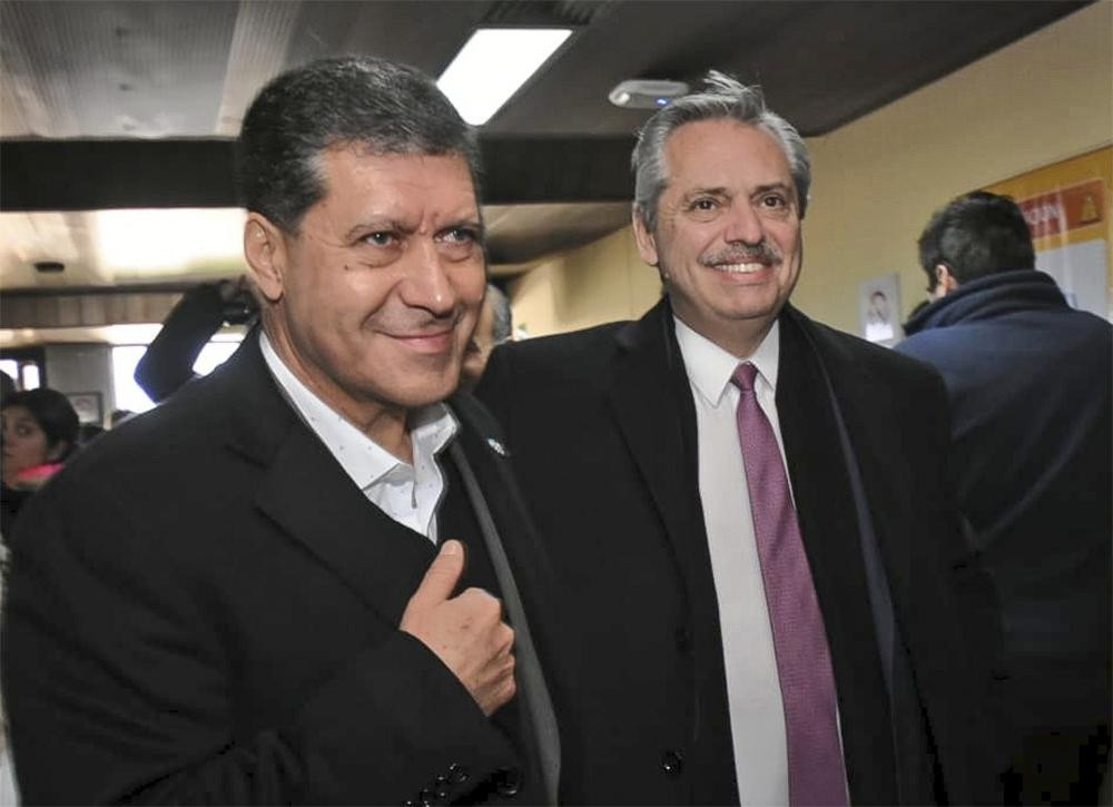 Sergio Casas, gobernador de La Rioja, y Alberto Fernández, pre candidato a presidente por Frente de Todos, Elecciones 2019, NA