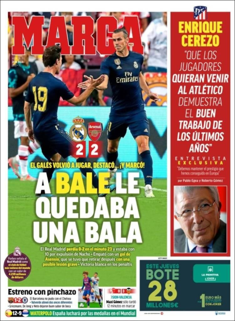 Tapas de diarios, Marca de España, miércoles 24 de julio de 2019
