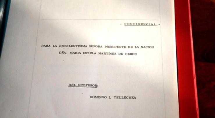 Documento sobre restitución de cadáver de Eva Perón a Perón