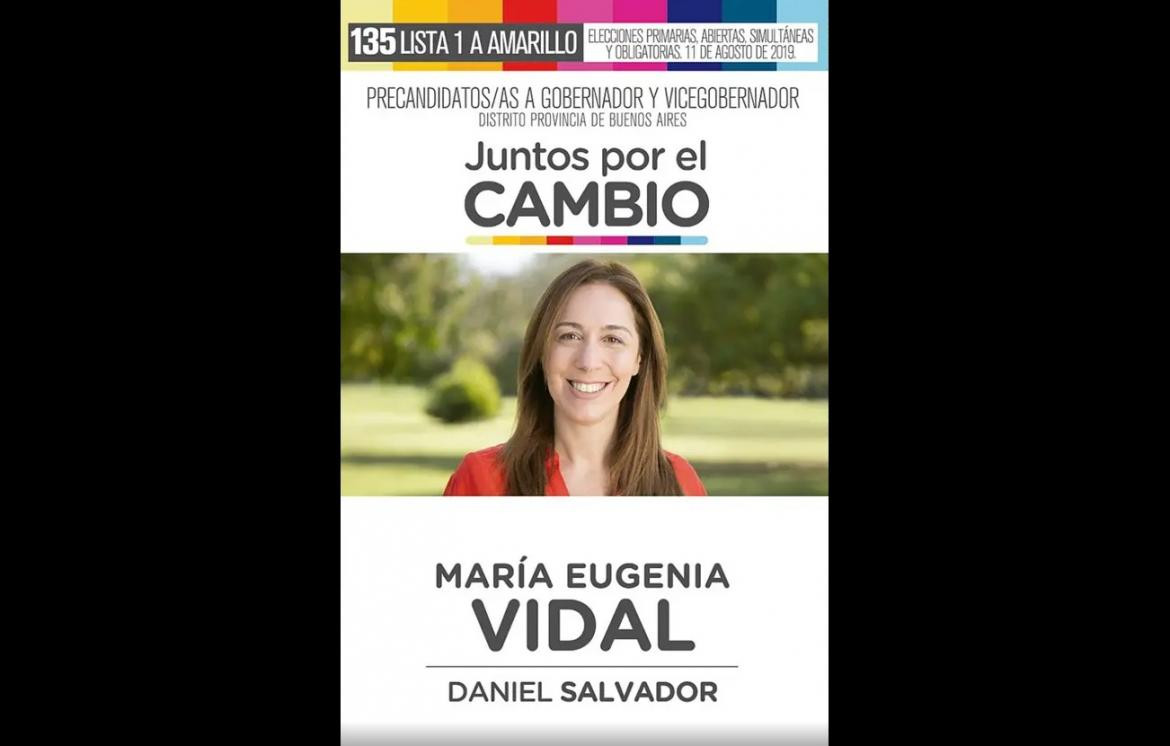 Boleta 2019, Juntos por el CAMBIO, María Eugenia Vidal, Elecciones 2019