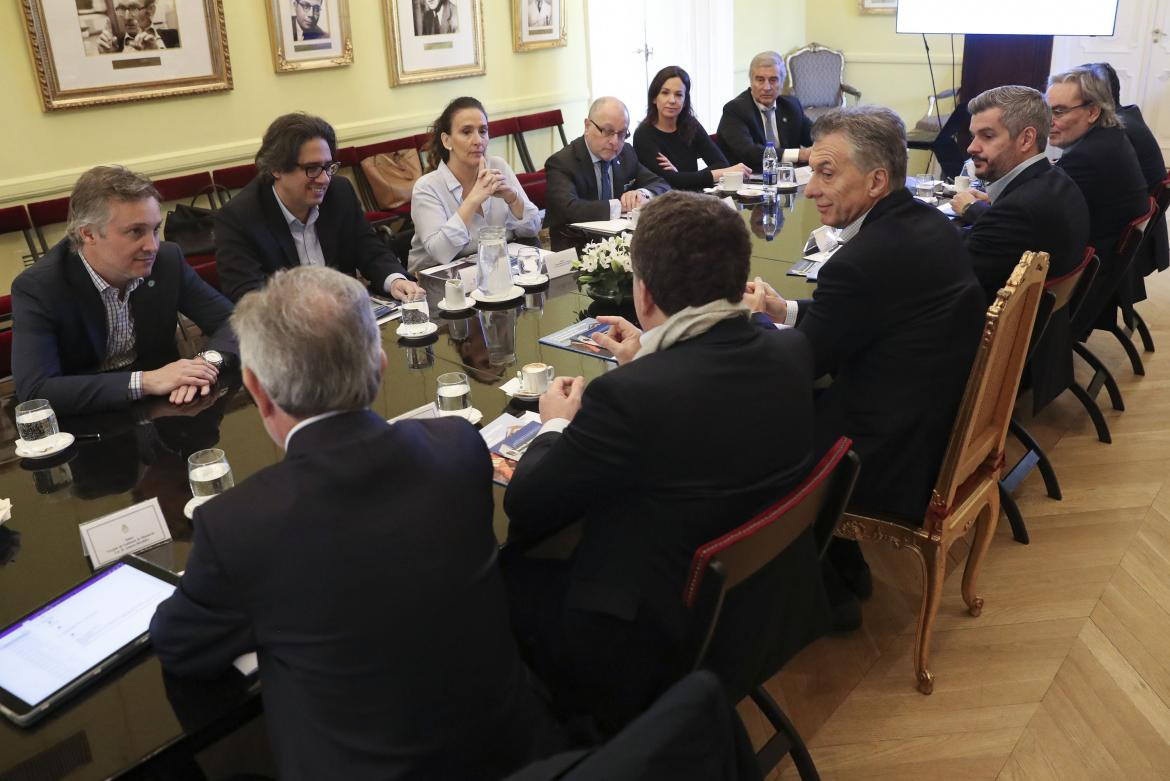 Mauricio Macri en reunión de Gabinete nacional en la Casa Rosada, NA