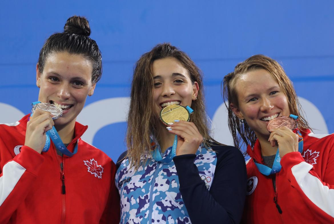 Juegos Panamericanos: Medalla dorada para Julia Sebastian en natacion, REUTERS