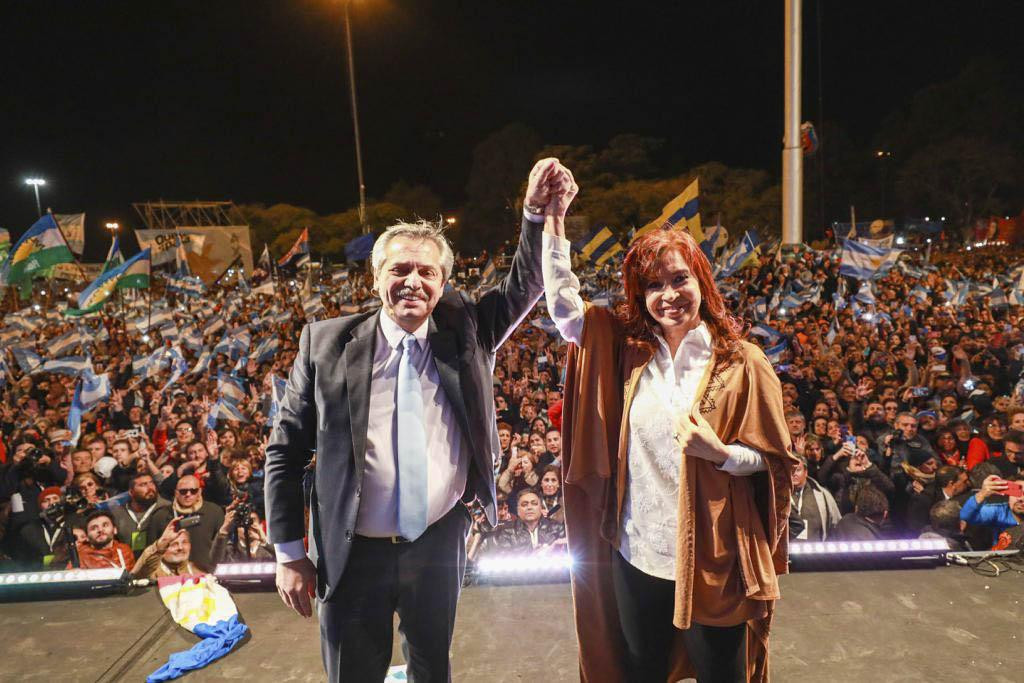 Alberto Fernández y Cristina Fernández de Kirchner en Rosario, Frente de Todos, NA