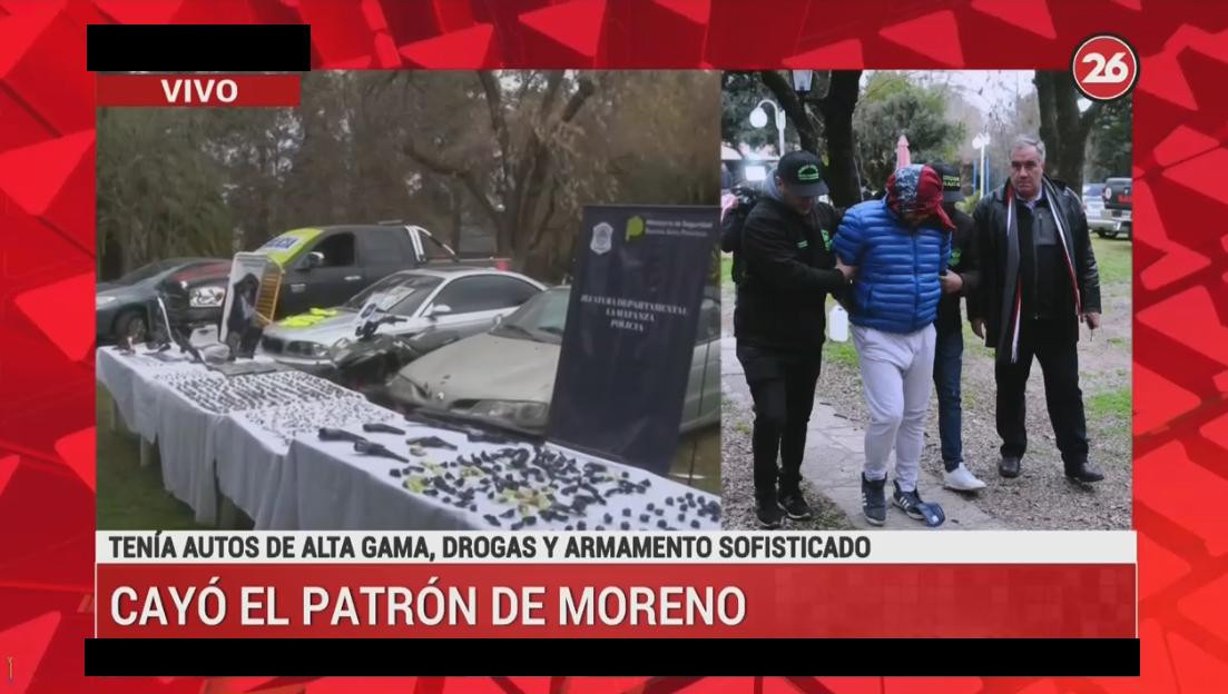 El Patrón de Moreno, detención, móvil CANAL 26