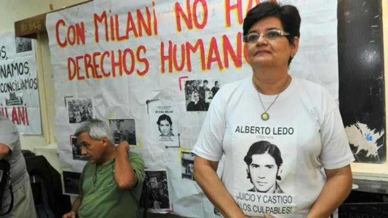 Graciela Ledo, hermana del soldado desaparecido Alberto Ledo, juicio contra Milani
