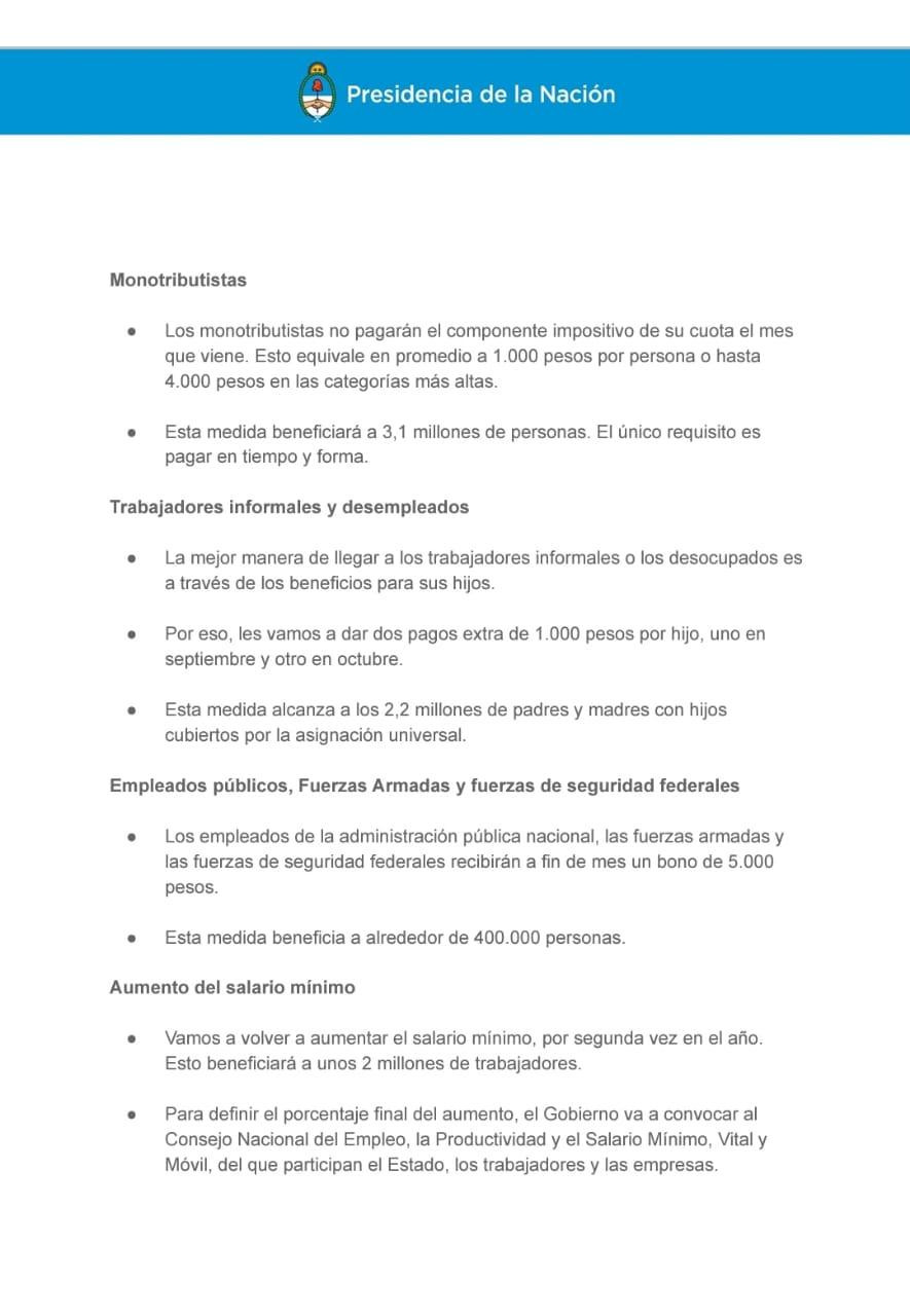 Paquete de medidas económicas anunciadas por Mauricio Macri - Parte 5