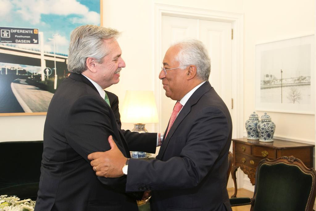 Alberto Fernández junto a Antonio Costa, primer ministro de Portugal, FRENTE DE TODOS