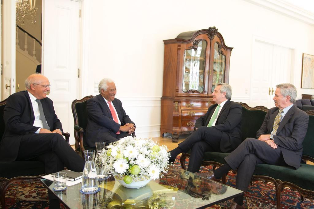 Alberto Fernández junto a Antonio Costa, primer ministro de Portugal, FRENTE DE TODOS