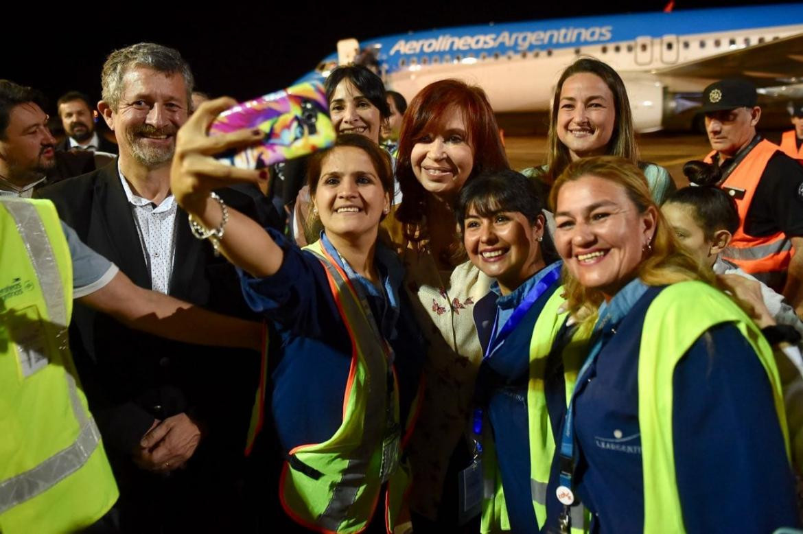 Cristina Kirchner en su llegada a Misiones, Elecciones 2019