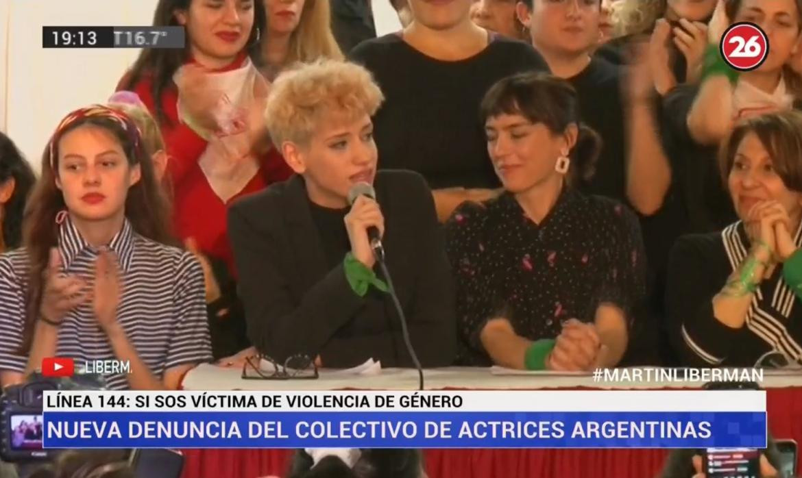 Conferencia de presa de Actrices Argentinas, Violencia de género, Canal 26
