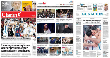 Tapas de diarios argentinos: Argentina finalista en el Mundial de básquet