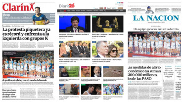 Tapas de diarios argentinos: Argentina subcampeona de básquet, Macri en Salta y victoria de Boca