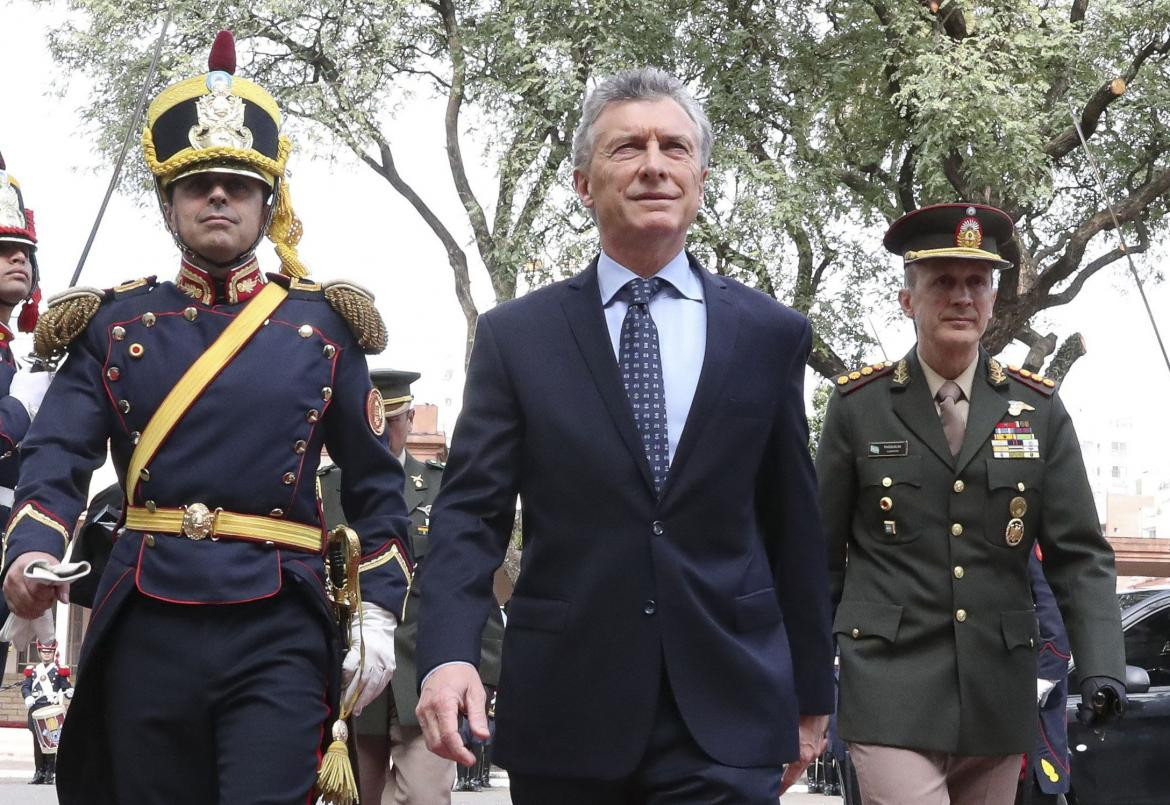 Mauricio Macri en el Regimiento de Granaderos a Caballo San Martín, NA
