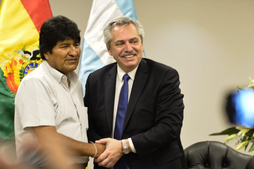 Alberto Fernández junto a Evo Morales, Frente de Todos