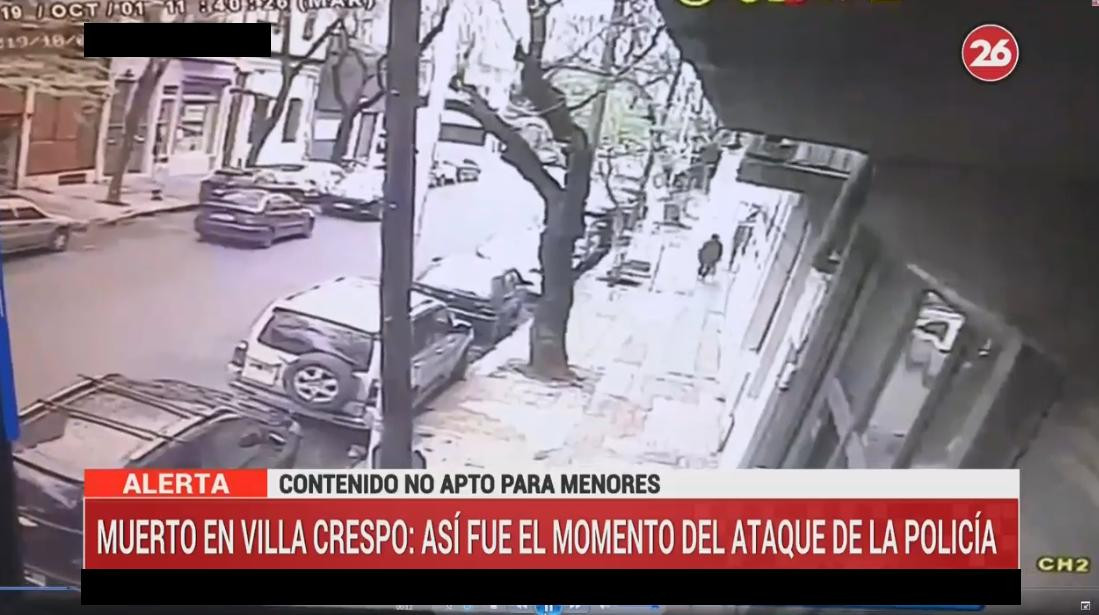 Villa Crespo, tiroteo con hombre con cuchillo, Canal 26