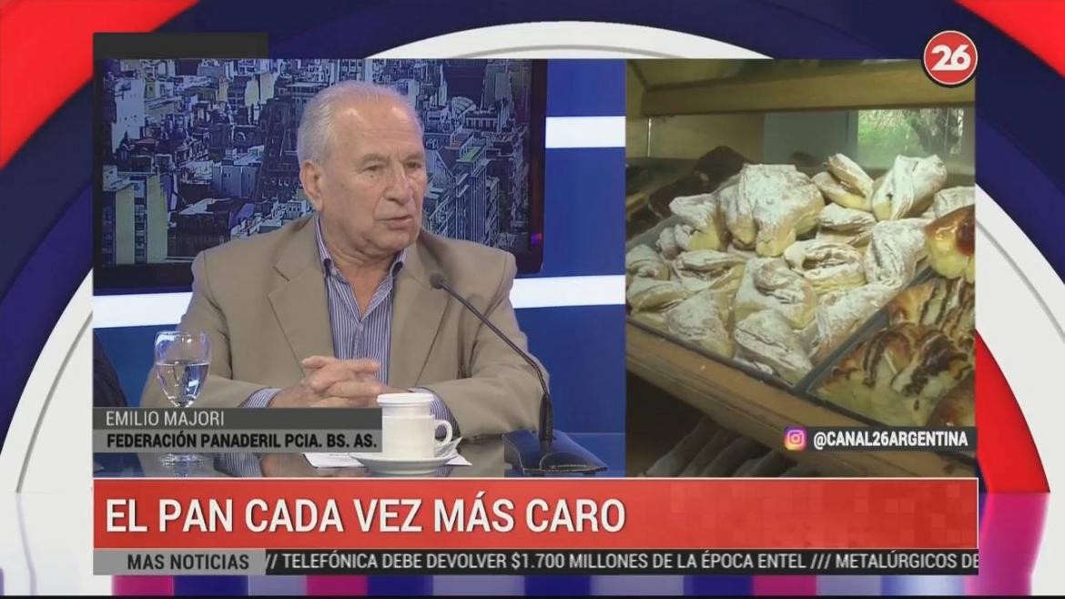 Emilio Majori por la crisis de las panaderias, CANAL 26