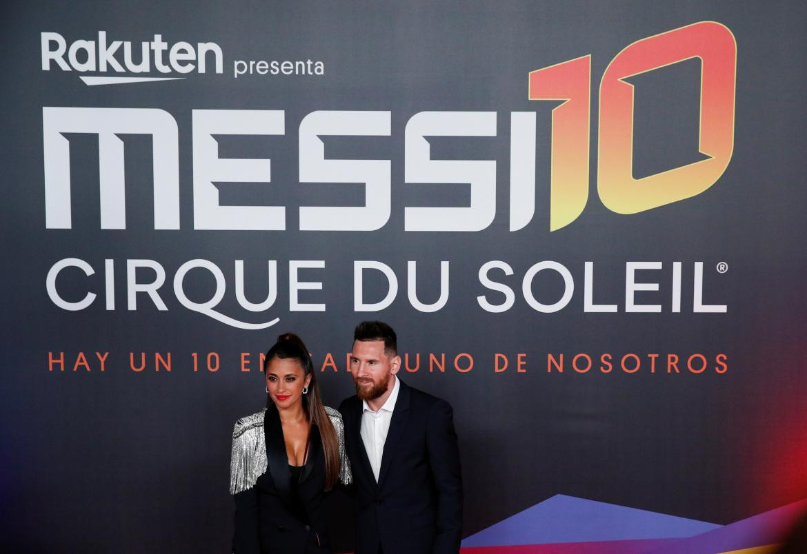 Lionel Messi en el estreno de Messi 10 del Cirque du Soleil, REUTERS