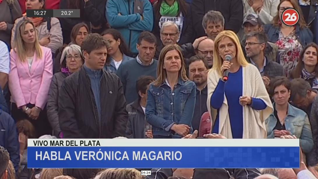 Alberto Fernández y Verónica Magario en Mar del Plata, acto elecciones 2019