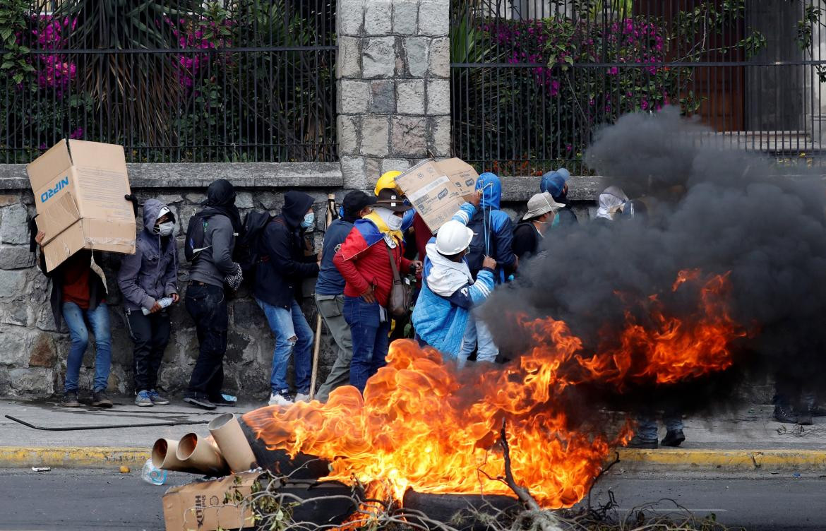 Jornada de protestas en Ecuador, incidentes, REUTERS
