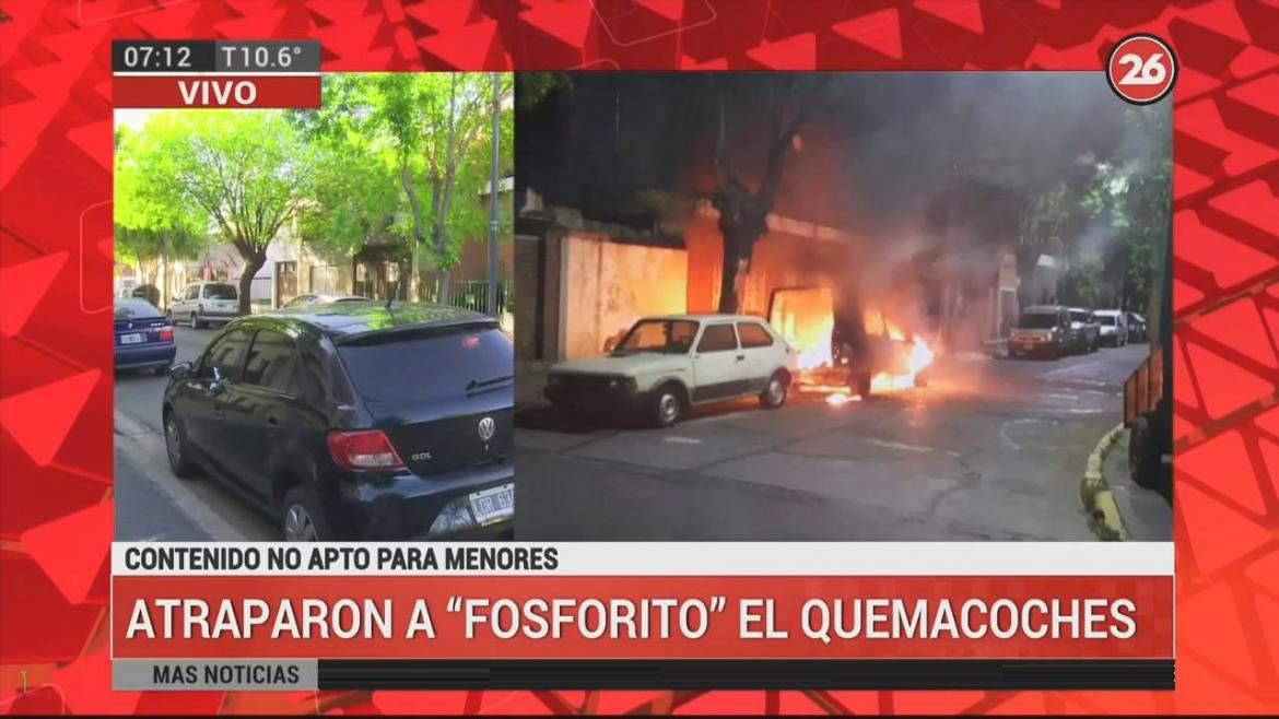 Quemacoches que atacaba autos y filmaba los incendios en Villa Devoto