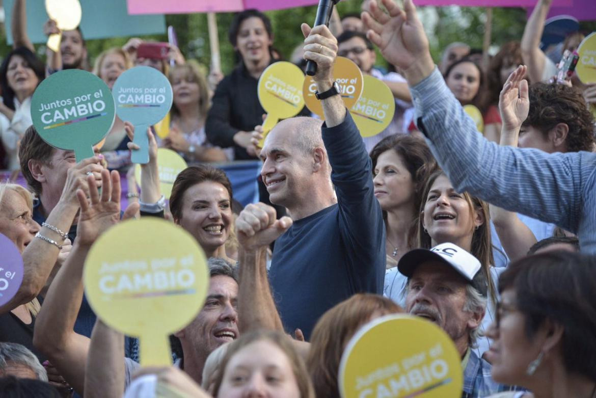 Cierre de campaña Juntos por el Cambio, Horacio Rodríguez Larreta, Belgrano, NA