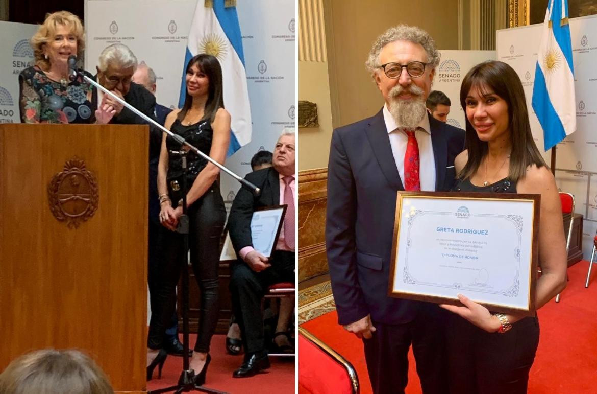 Greta Rodríguez, periodista de Canal 26, premio a su labor deportiva en Congreso de la Nación