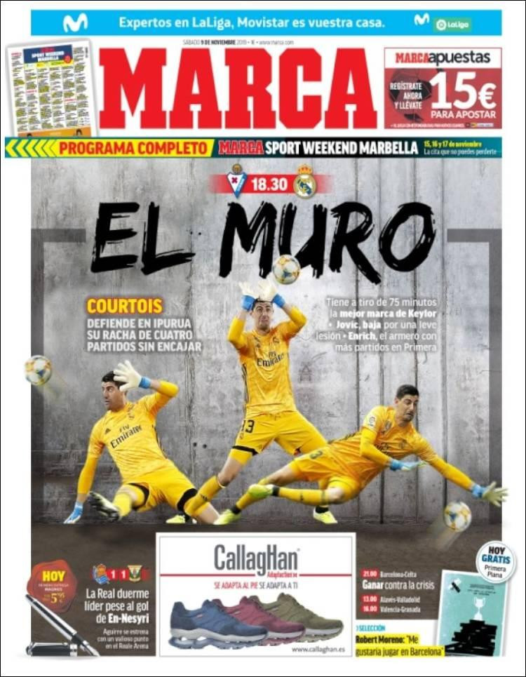 Tapas de diarios, Marca de España, sábado 9-11-19