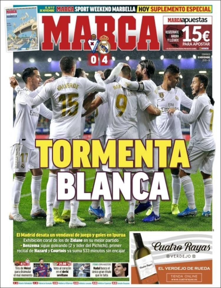 Tapas de diarios, Marca de España, domingo 10-11-19