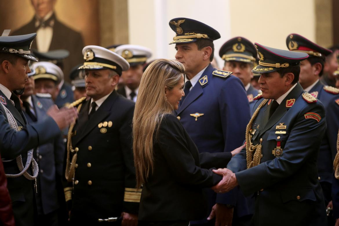 Toma de juramento de Jeanine Áñez a la nueva cúpula de Fuerzas Armandas en Bolivia, REUTERS