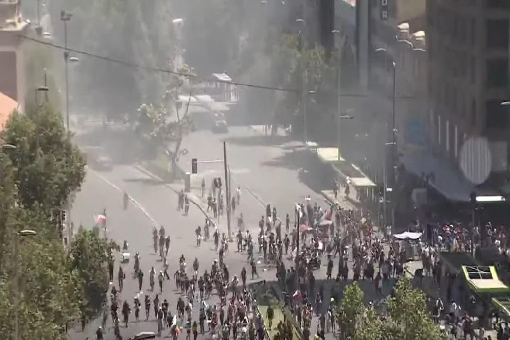 Incidentes en Chile, Santiago de Chile, Captura de Youtube