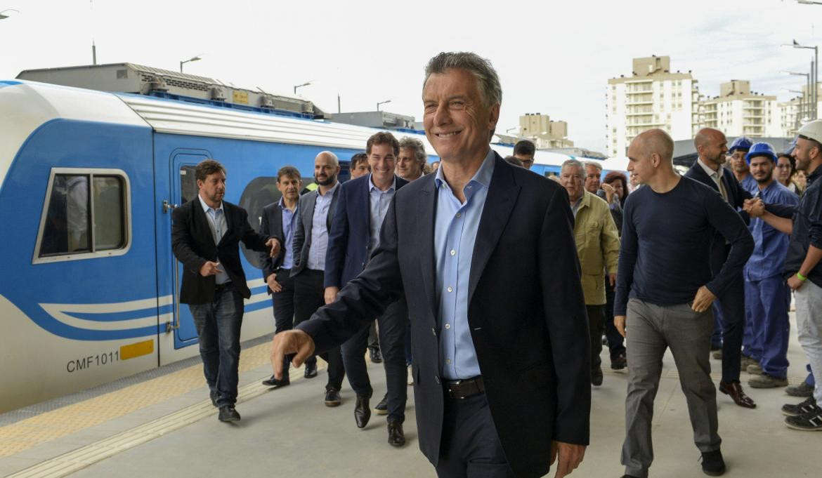 Mauricio Macri en inauguración de terminal de tren Belgrano