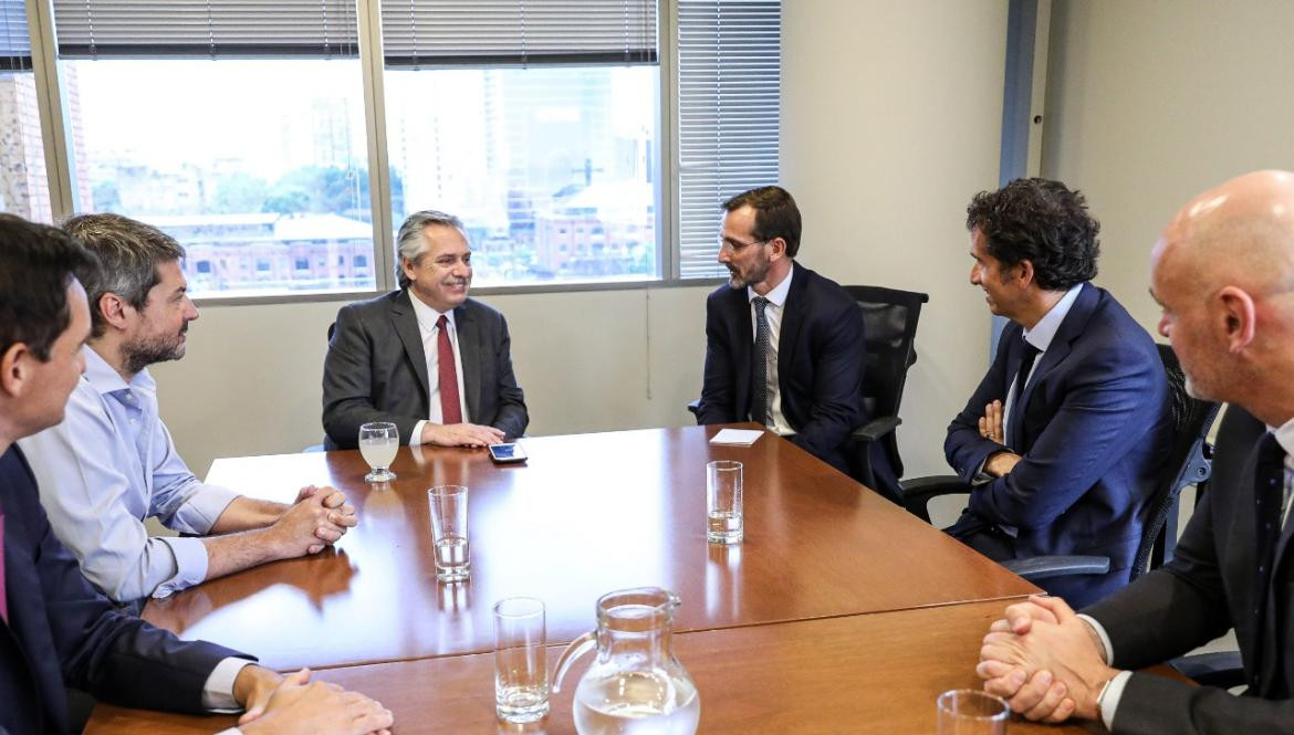 Alberto Fernández recibió al CEO global del Grupo Carrefour Alexandre Bompard