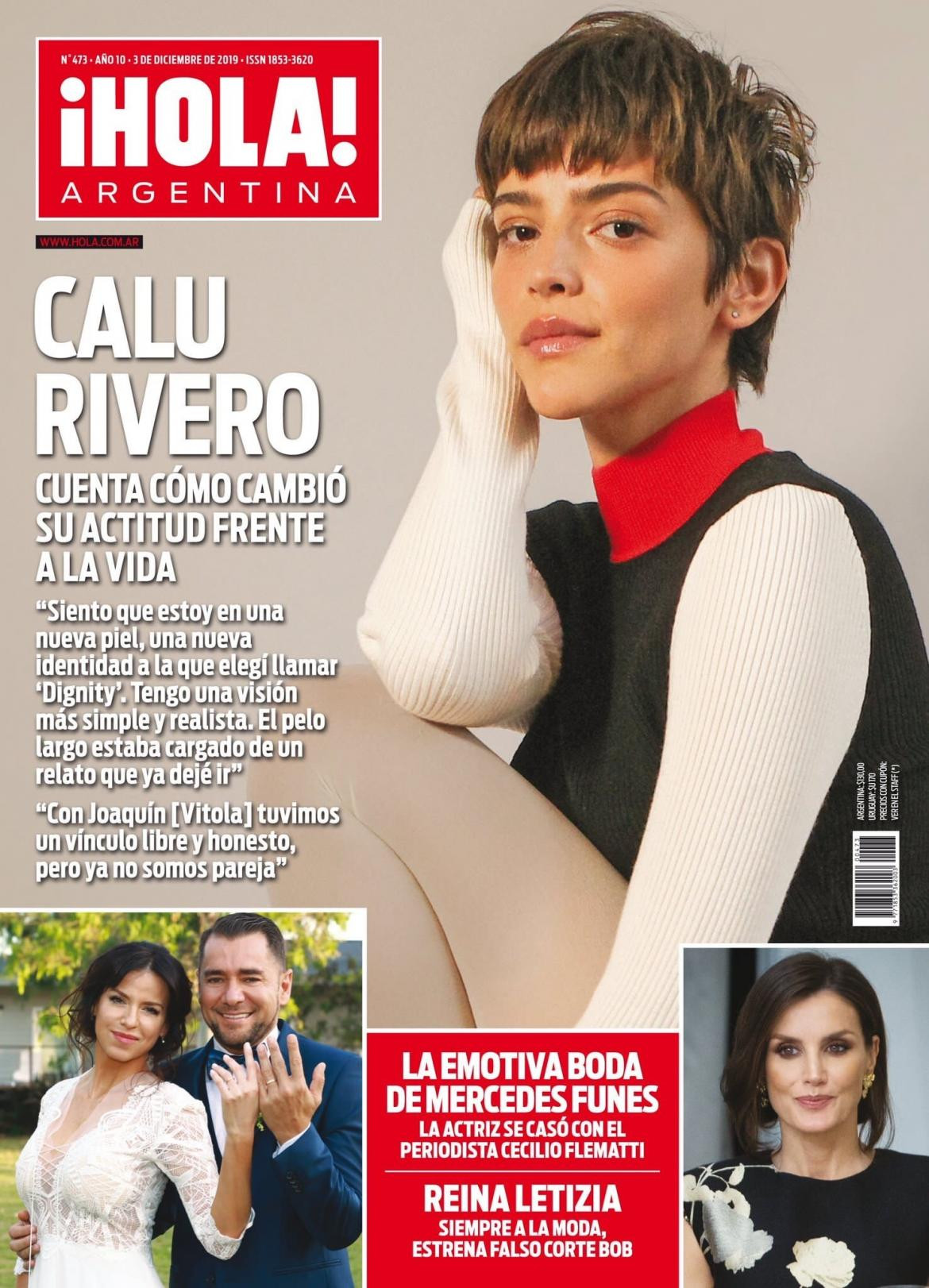 Tapa Revista Hola, 04-12-19, Calu Rivero