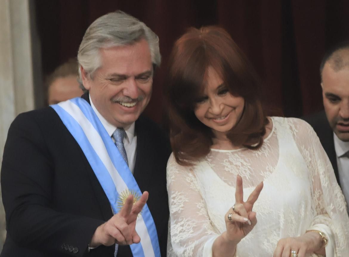 Alberto Fernández y Cristina Kirchner en asunción, AGENCIA NA