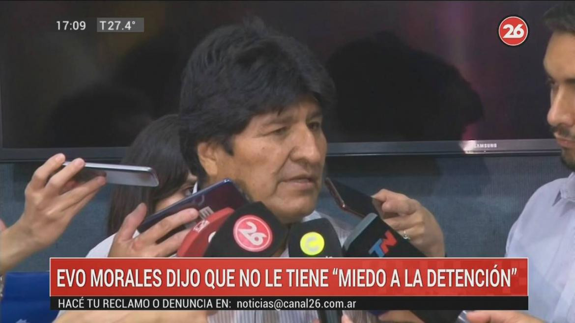 Evo Morales en Argentina, Canal 26