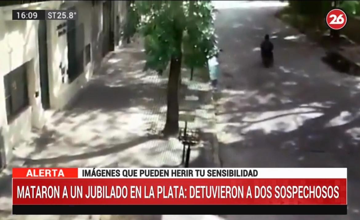 Asesinaron a un jubilado en La Plata, Canal 26
